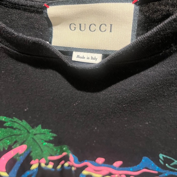 Gucci Hawaii T-shirt Women Tops Used Very good condition Tee Made in Italy - Picture 4 of 5
